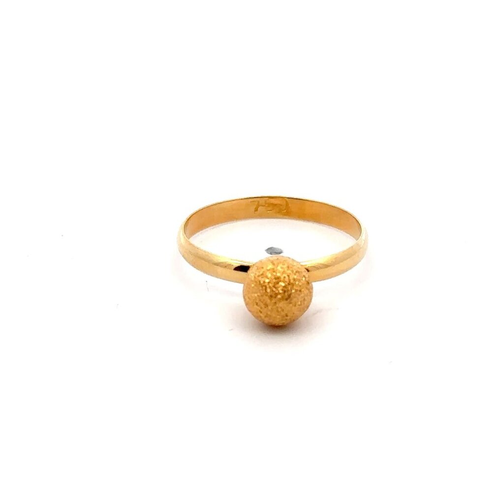 18K Gold Ring Ball s Size 5.75 - Picture 1 of 7